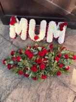 letters and coffin spray 